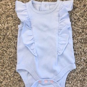 Newborn blue ruffle onesie